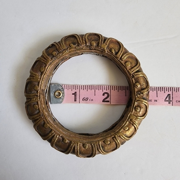 African Brass Bangle Bracelet Artisan Handmade Asante Ghana Tribal Currency - Picture 6 of 8